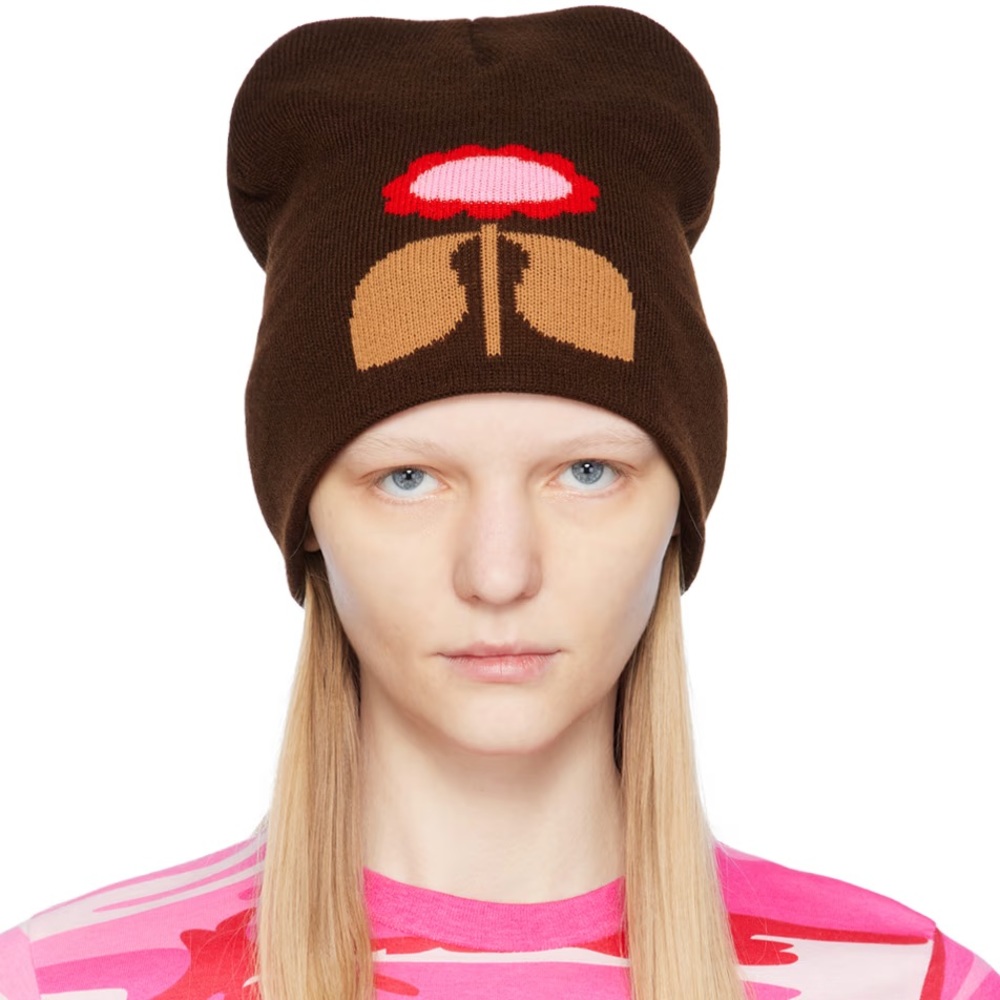 ANNA SUI Brown Daisy Beanie